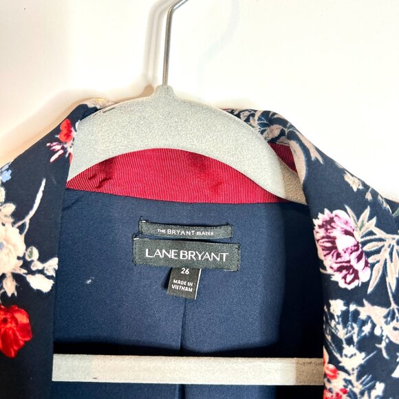 Lane Bryant The Bryant Blazer Navy Dark Florals One-Button Blazer Plus Size 26 - Picture 3 of 6